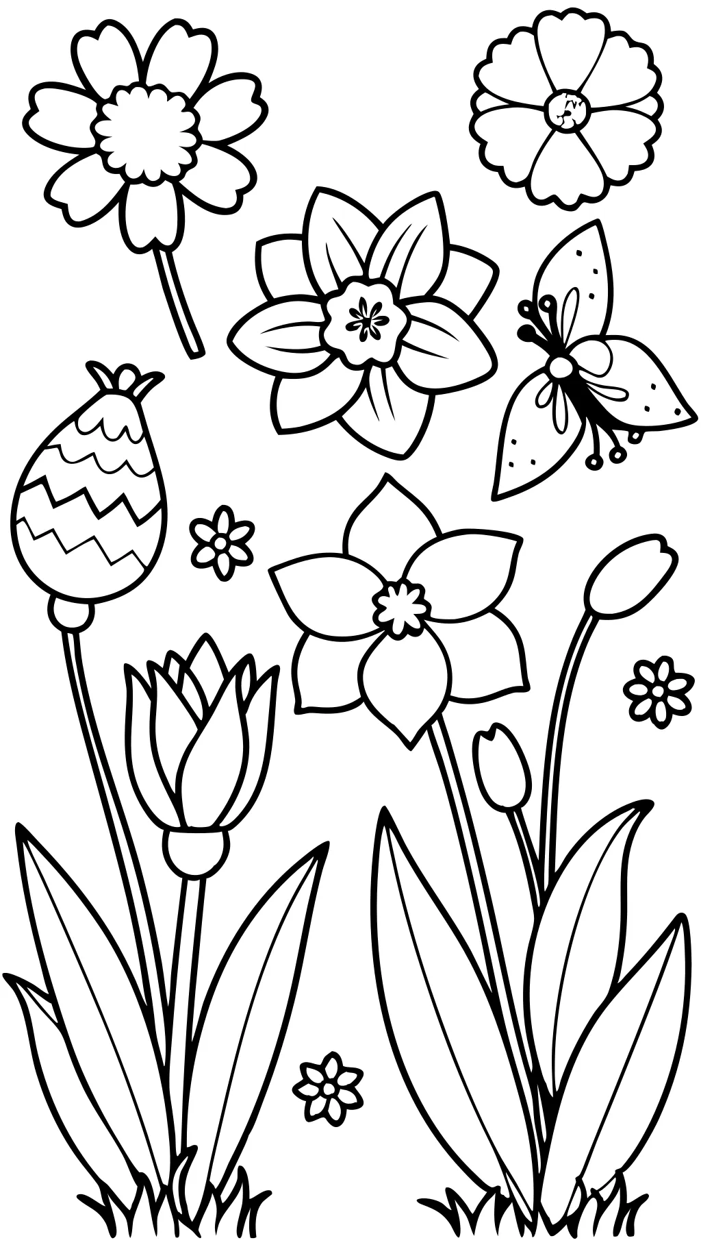 spring coloring pages flowers